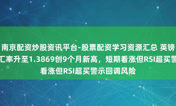南京配资炒股资讯平台-股票配资学习资源汇总 英镑兑好意思元汇率升至1.3869创9个月新高，短期看涨但RSI超买警示回调风险