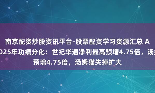 南京配资炒股资讯平台-股票配资学习资源汇总 A股游戏公司2025年功绩分化：世纪华通净利最高预增4.75倍，汤姆猫失掉扩大